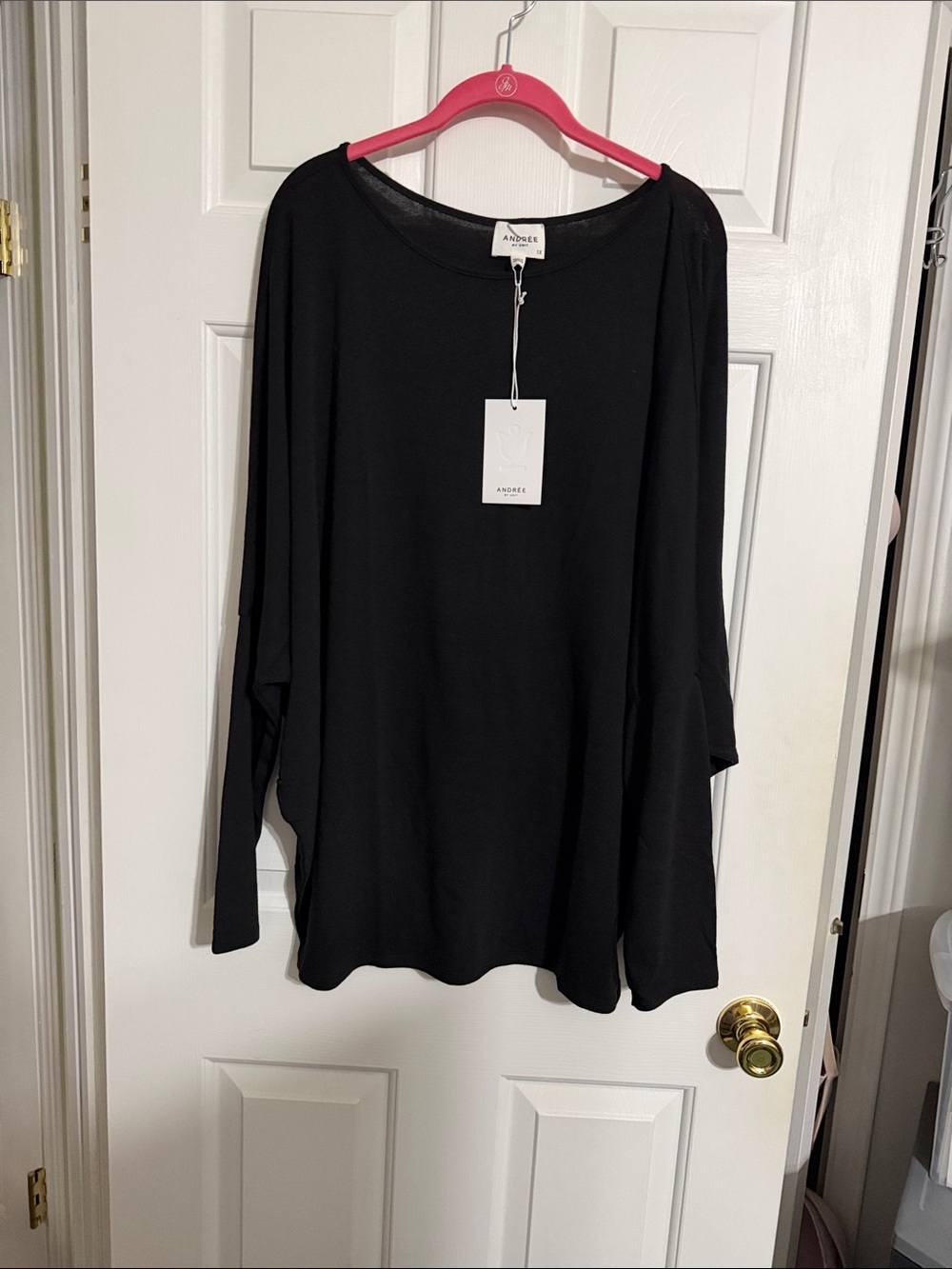 ANDREE BY UNIT Black Relaxed Crewneck Sweater